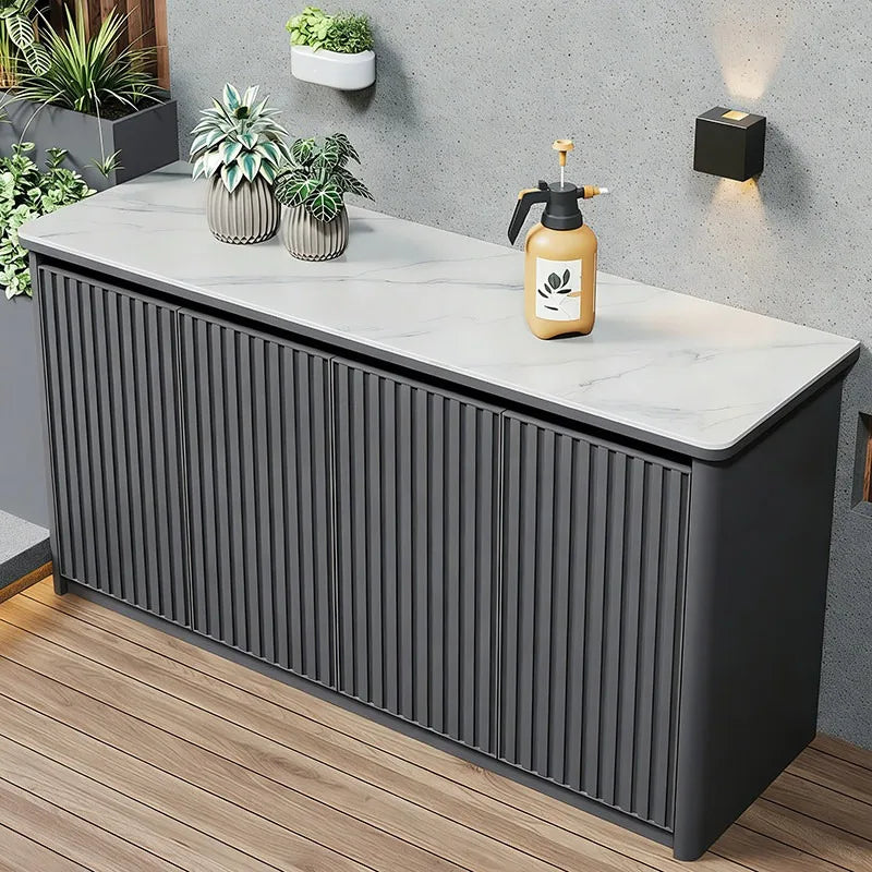 Outdoor aluminum alloy storage cabinet for balconies, patios, waterproof and sun-proof, suitable for storing miscellaneous items