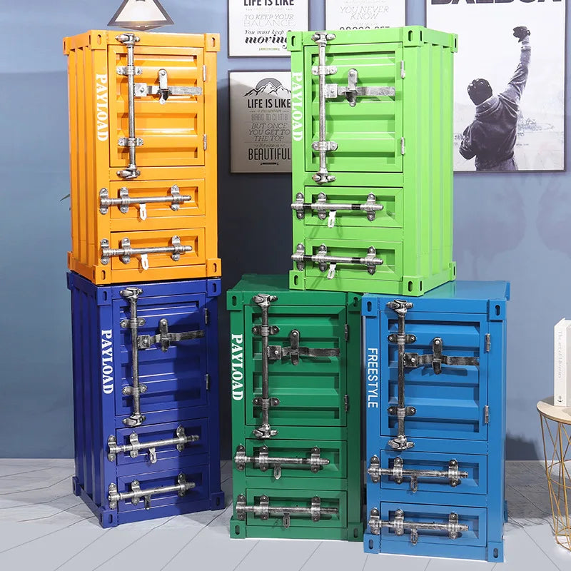 Iron Storage Boxes Vintage Creative Drawer Storage Cabinet Drawer Type Organizer Box for Living Room Accessory Metal Container