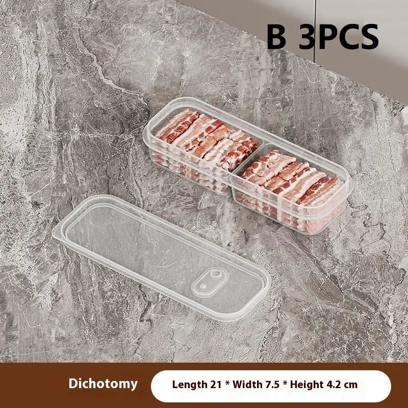 1/3PCS 2/3/6 Grids Refrigerator Storage Boxes With Holes Scallions Meat Fresh Box Food Container Cold Storage Crisper Sealed