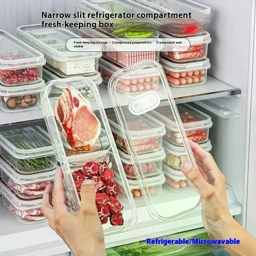 1/3PCS 2/3/6 Grids Refrigerator Storage Boxes With Holes Scallions Meat Fresh Box Food Container Cold Storage Crisper Sealed