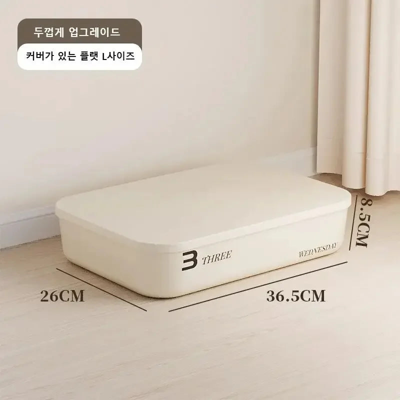Ins Style Storage Box with Lid Dustproof Cosmetics Clothing Grocery Storage Bedroom Dormitory Storage Box Toy