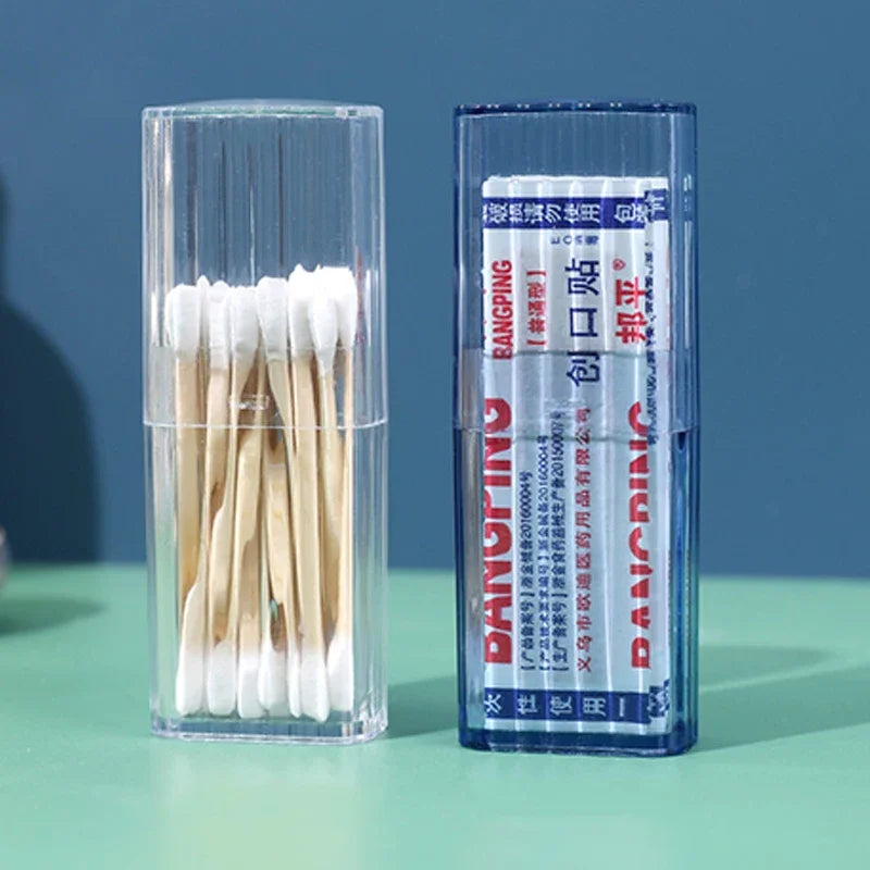 Household Storage Supplies Cotton Swab Storage Box Portable Travel Toothpick Band-aid Box