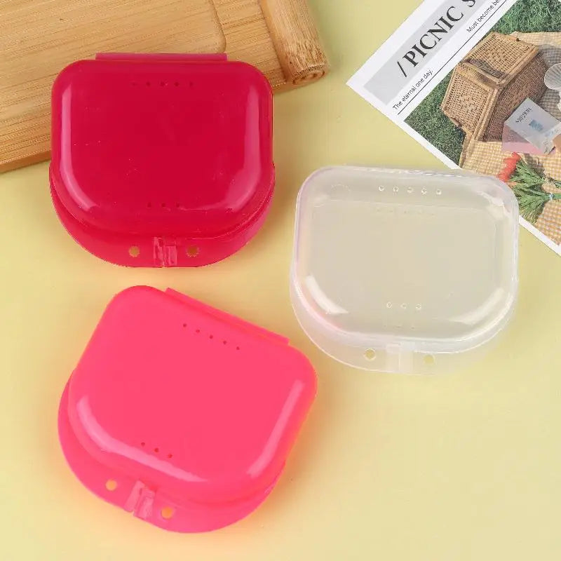 Denture Storage Box Dental Retainer Mouth Guard Container Plastic Oral Hygiene Supplies Tray Dental Appliance Case Oral Tools