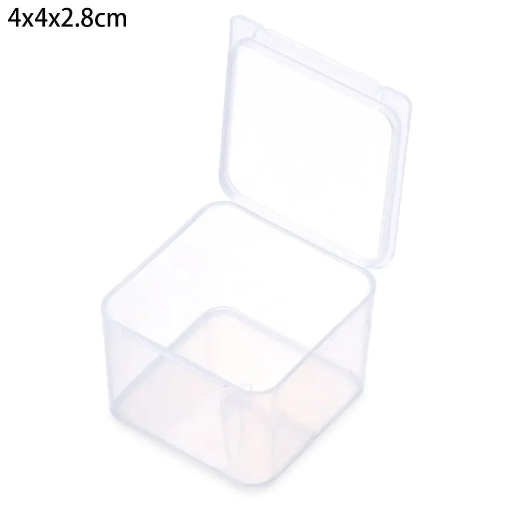 Multi Sizes Transparent Storage Box Square Small Items Case Jewelry Beads Container Fishing Tools Box Sundries Organizer Case