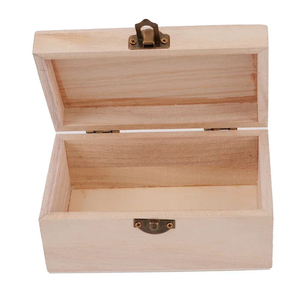 Plain Wooden Square Hinged Storage Boxes Craft Gift Box For Jewelry Case Box Home Sundries Storage Container Christmas Candy Box