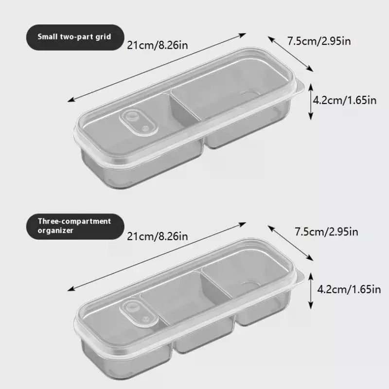 1/3PCS 2/3/6 Grids Refrigerator Storage Boxes With Holes Scallions Meat Fresh Box Food Container Cold Storage Crisper Sealed