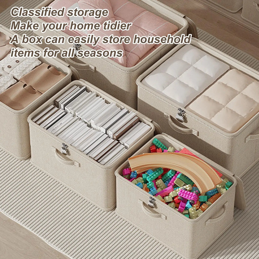 Storage Box with Lock Odor Proof Storage Container Stackable with Handle Locking Organizing Bin Washable Shelf Baskets for Home