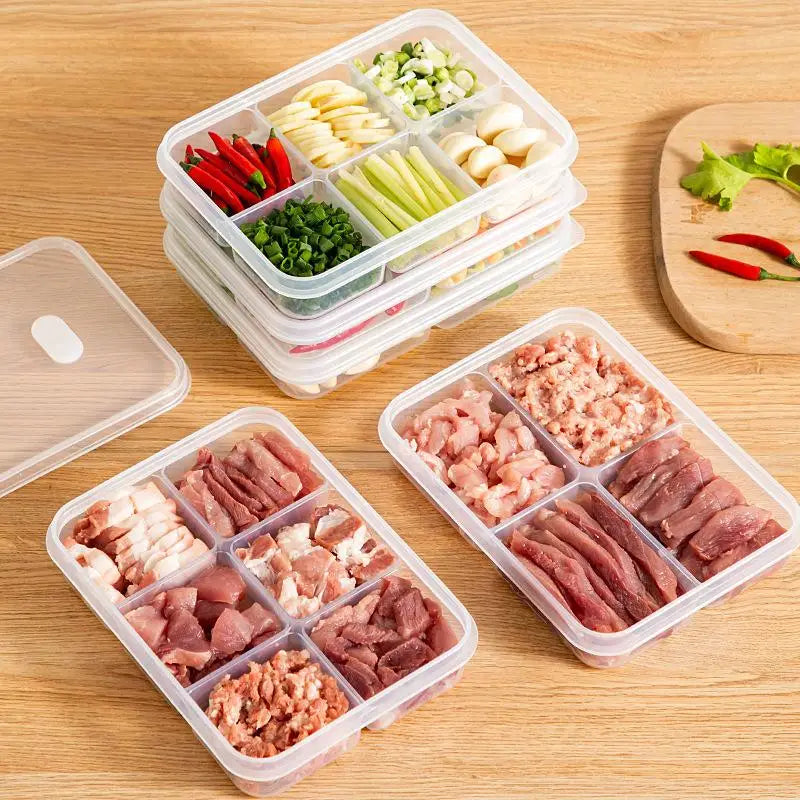 Refrigerator Food Storage Containers, Suitable For Meat And Other Food, Food-grade Airtight Containers, 2/4/6 Compartments.