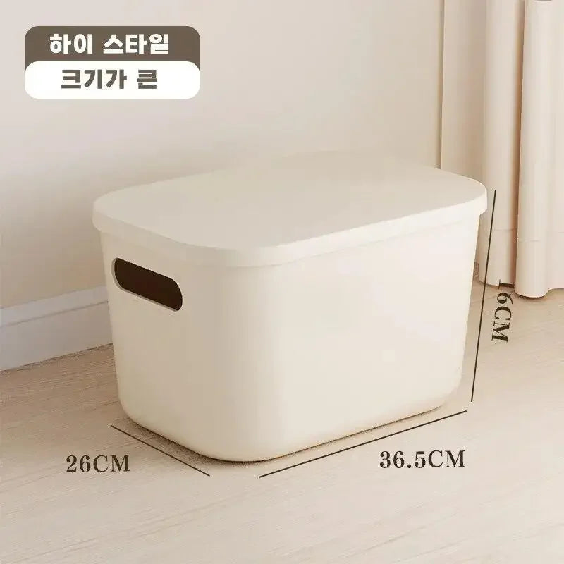 Ins Style Storage Box with Lid Dustproof Cosmetics Clothing Grocery Storage Bedroom Dormitory Storage Box Toy