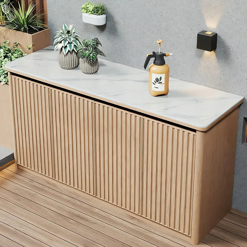 Outdoor aluminum alloy storage cabinet for balconies, patios, waterproof and sun-proof, suitable for storing miscellaneous items