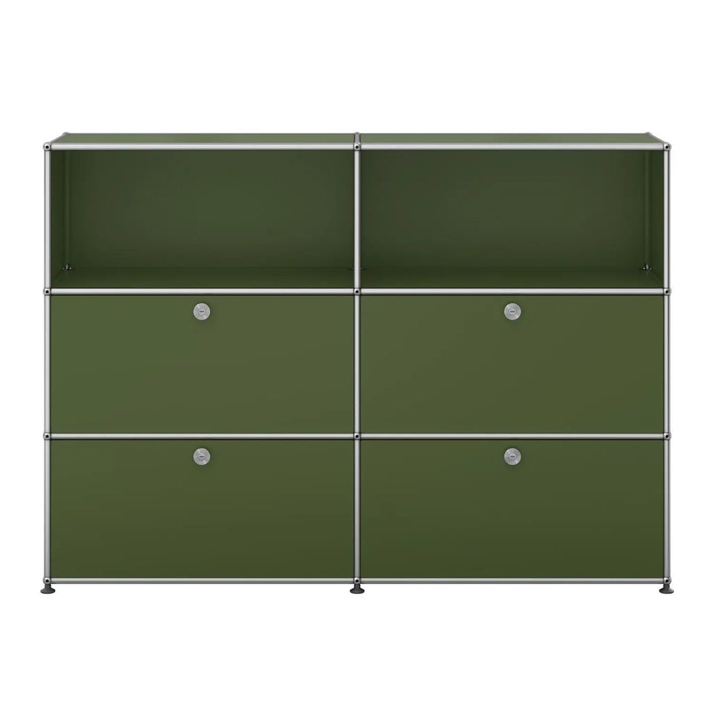 Modern Classical Large Capacity Stainless Steel Storage Cabinet 2 Drawers Shelves 5-Year Warranty for Home Apartment Living Room