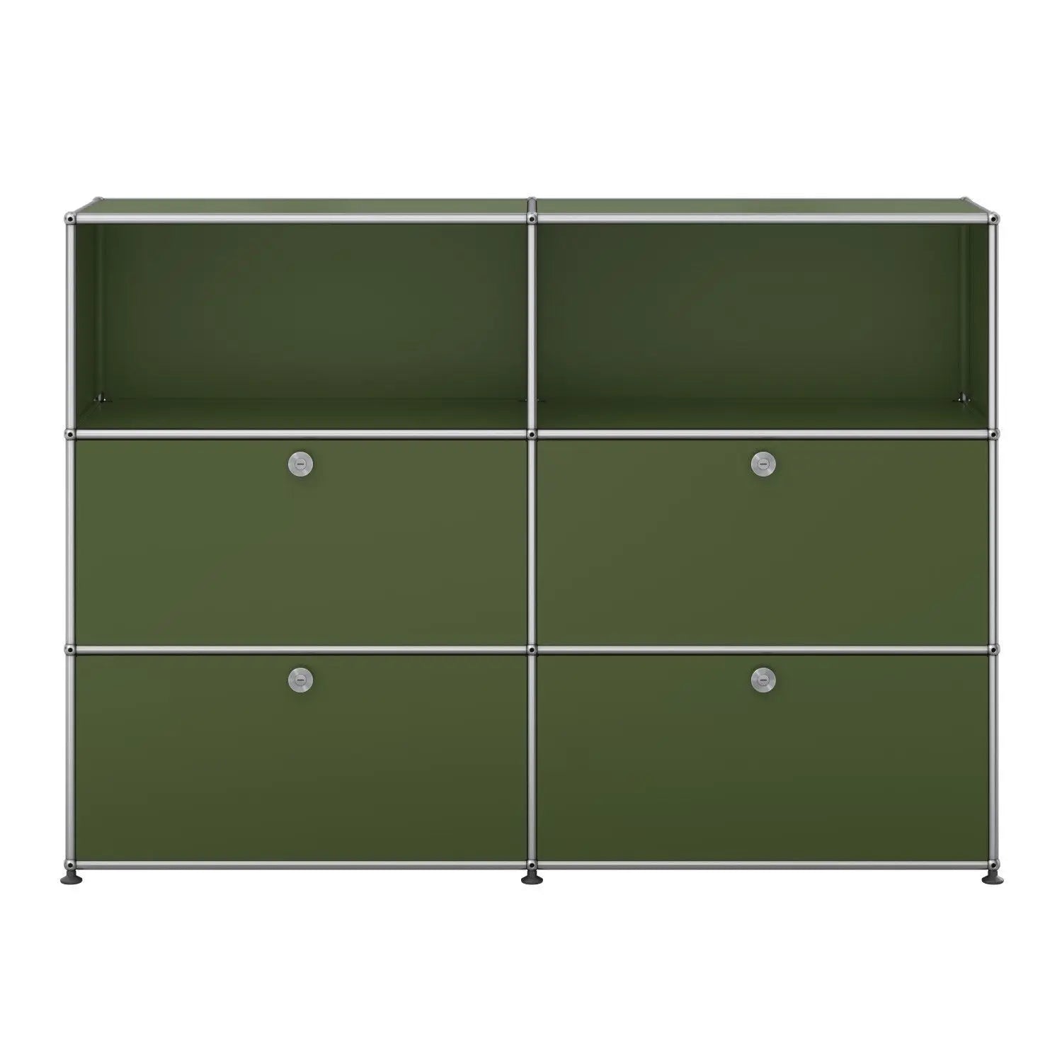 Modern Classical Large Capacity Stainless Steel Storage Cabinet 2 Drawers Shelves 5-Year Warranty for Home Apartment Living Room
