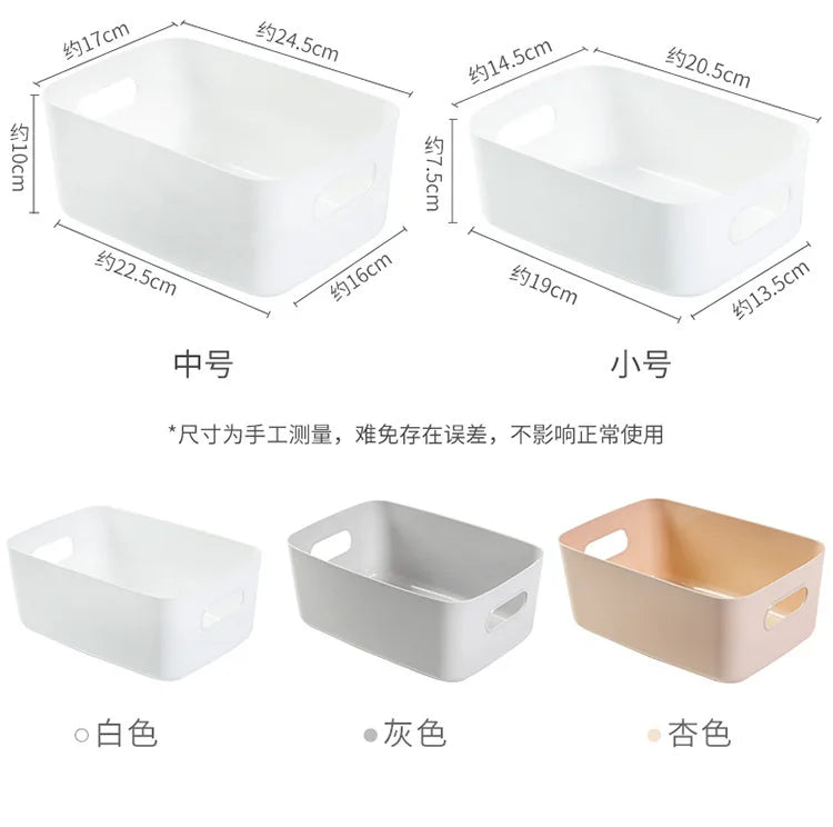 1-piece S-L Dormitory Miscellaneous Storage Box Desktop Cosmetic Storage Box Bathroom Kitchen Bedroom Plastic Storage Basket