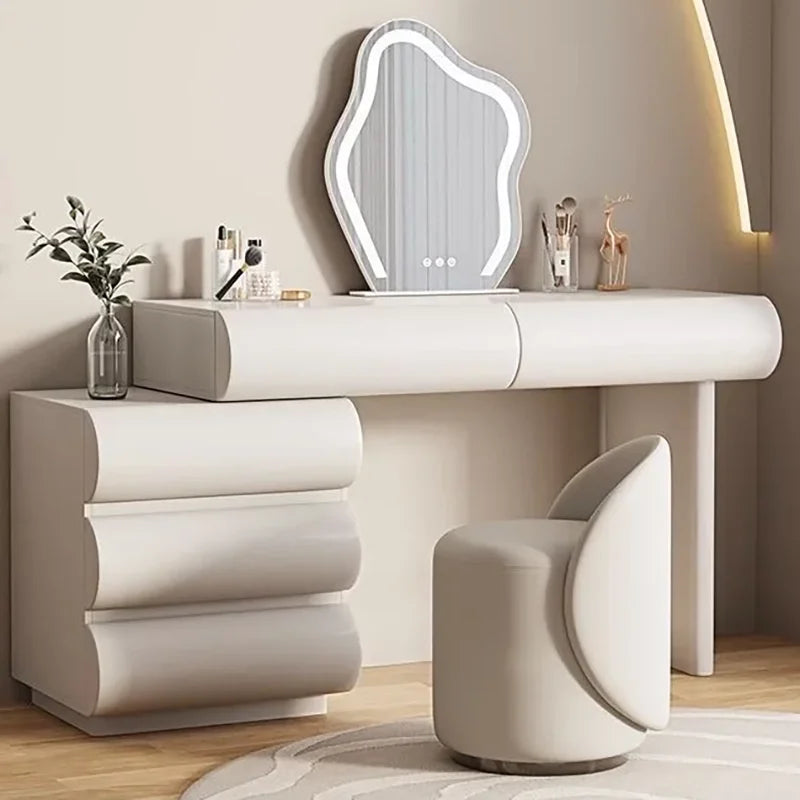 Luxury Bedroom Storage Cabinet Dressing Table Recamera Makeup Dressing Table Comfortable White Tocadores De Maquillaje Furniture