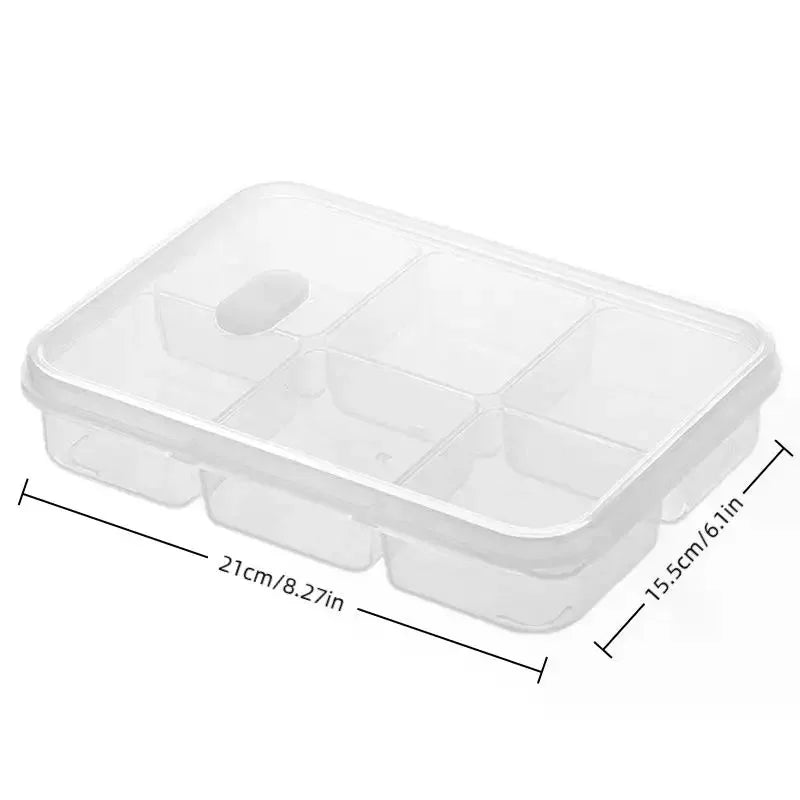 Refrigerator Storage Box Packed Meal Crisper Food Grade Sealed Food Meat 2/4/6 Compartment Refrigerated Storage Box