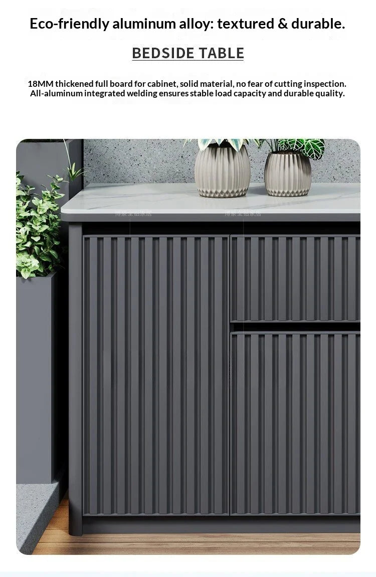Outdoor aluminum alloy storage cabinet for balconies, patios, waterproof and sun-proof, suitable for storing miscellaneous items