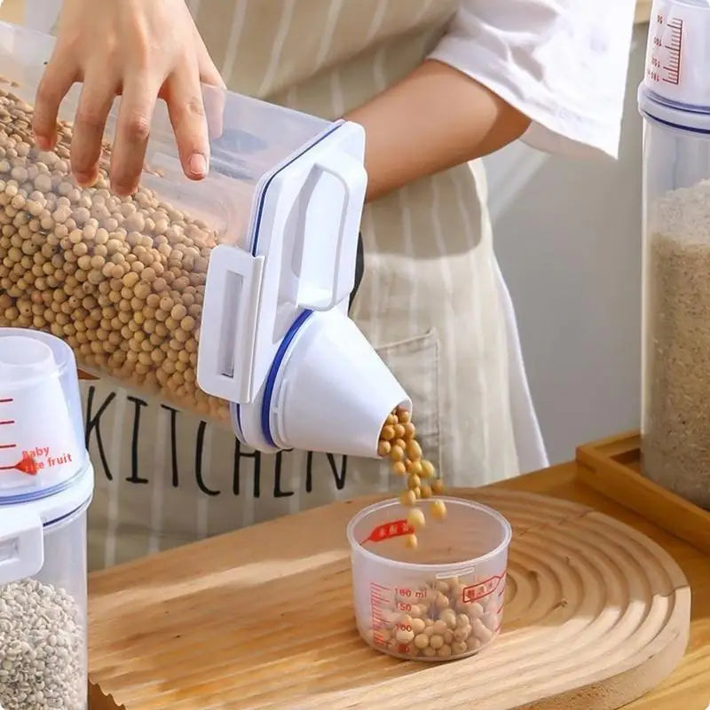 1/3/5PCS Moisture-Proof Grain Storage Jar Sealed Rice Bucket Pet Food Container Set Kitchen Storage Box For Dry Goods