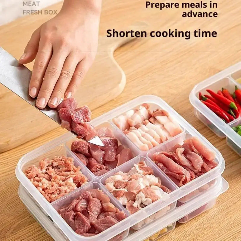 Refrigerator Food Storage Containers, Suitable For Meat And Other Food, Food-grade Airtight Containers, 2/4/6 Compartments.