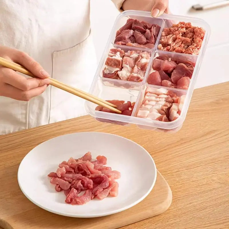 Refrigerator Food Storage Containers, Suitable For Meat And Other Food, Food-grade Airtight Containers, 2/4/6 Compartments.