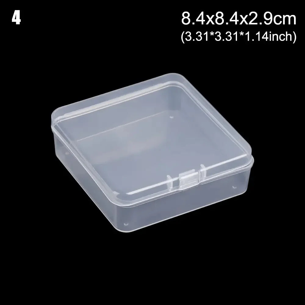 Multi Sizes Transparent Storage Box Square Small Items Case Jewelry Beads Container Fishing Tools Box Sundries Organizer Case