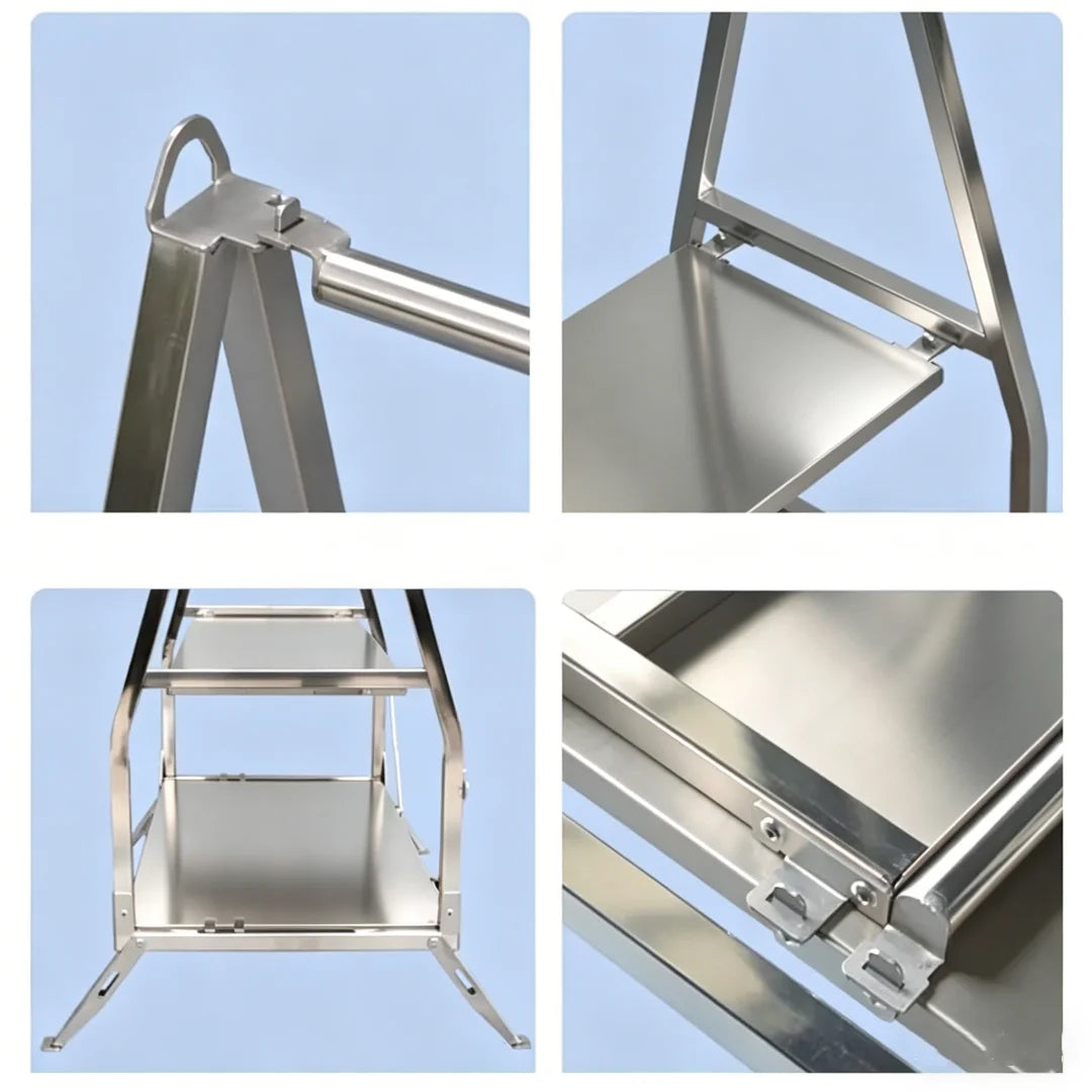 Outdoor Camping Storage Shelf Portable Folding Shelf Storage Rack Garden Stainless Steel Stand