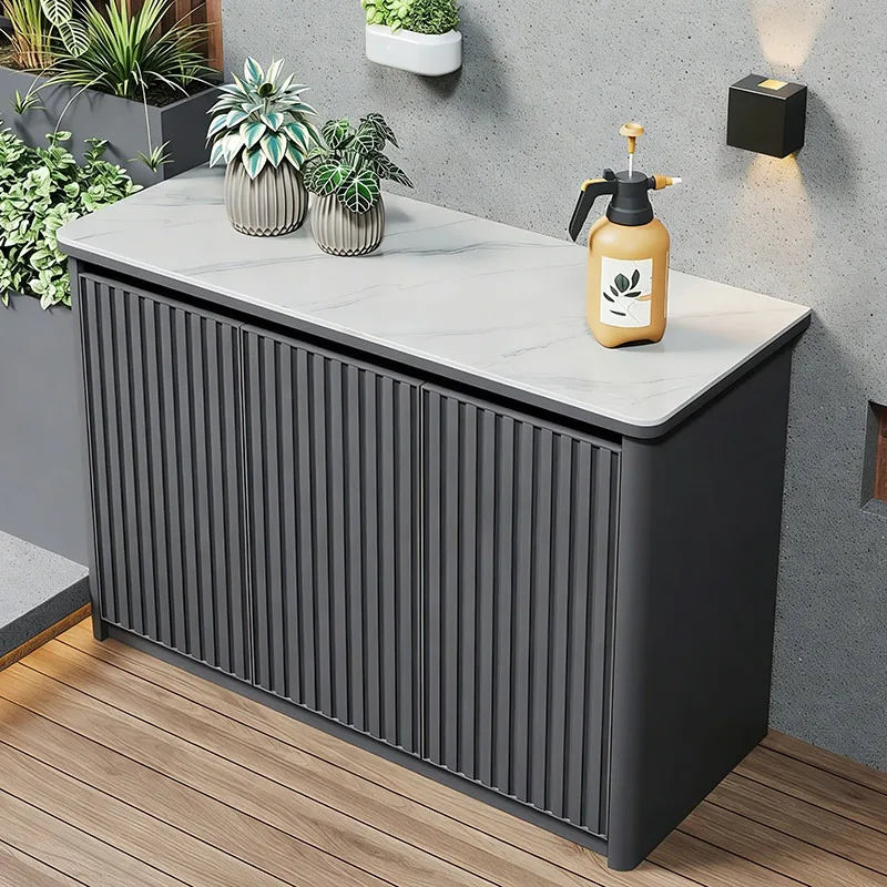 Outdoor aluminum alloy storage cabinet for balconies, patios, waterproof and sun-proof, suitable for storing miscellaneous items