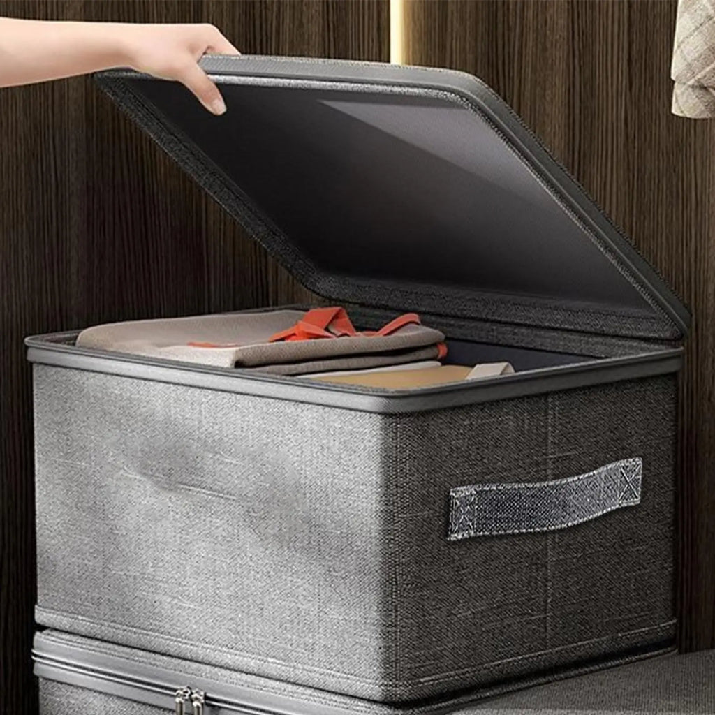 Large Storage Box with Lock Stackable Storage Container Secure with Handle Locking Organizing Bin Washable Shelf Baskets for
