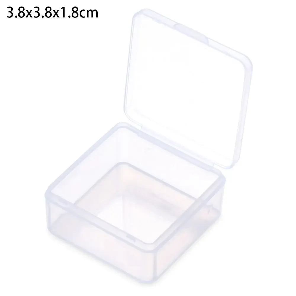Multi Sizes Transparent Storage Box Square Small Items Case Jewelry Beads Container Fishing Tools Box Sundries Organizer Case