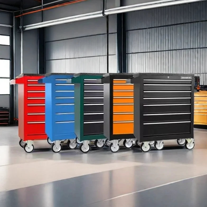 2025Garage Metal Trolly Tool Storage Cabinet Heavy Duty Workshop Roller Drawer Steel Tool Cabinet on Wheels