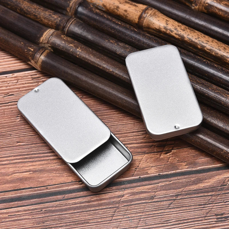 Iron Box Slide Cover Storage Box Jewelry Pill Cases Coin Candy Box