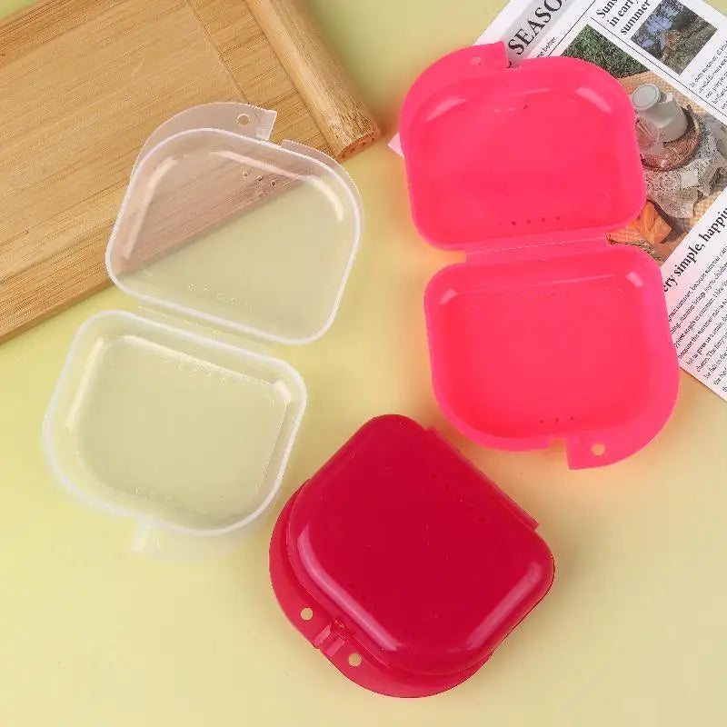 Denture Storage Box Dental Retainer Mouth Guard Container Plastic Oral Hygiene Supplies Tray Dental Appliance Case Oral Tools