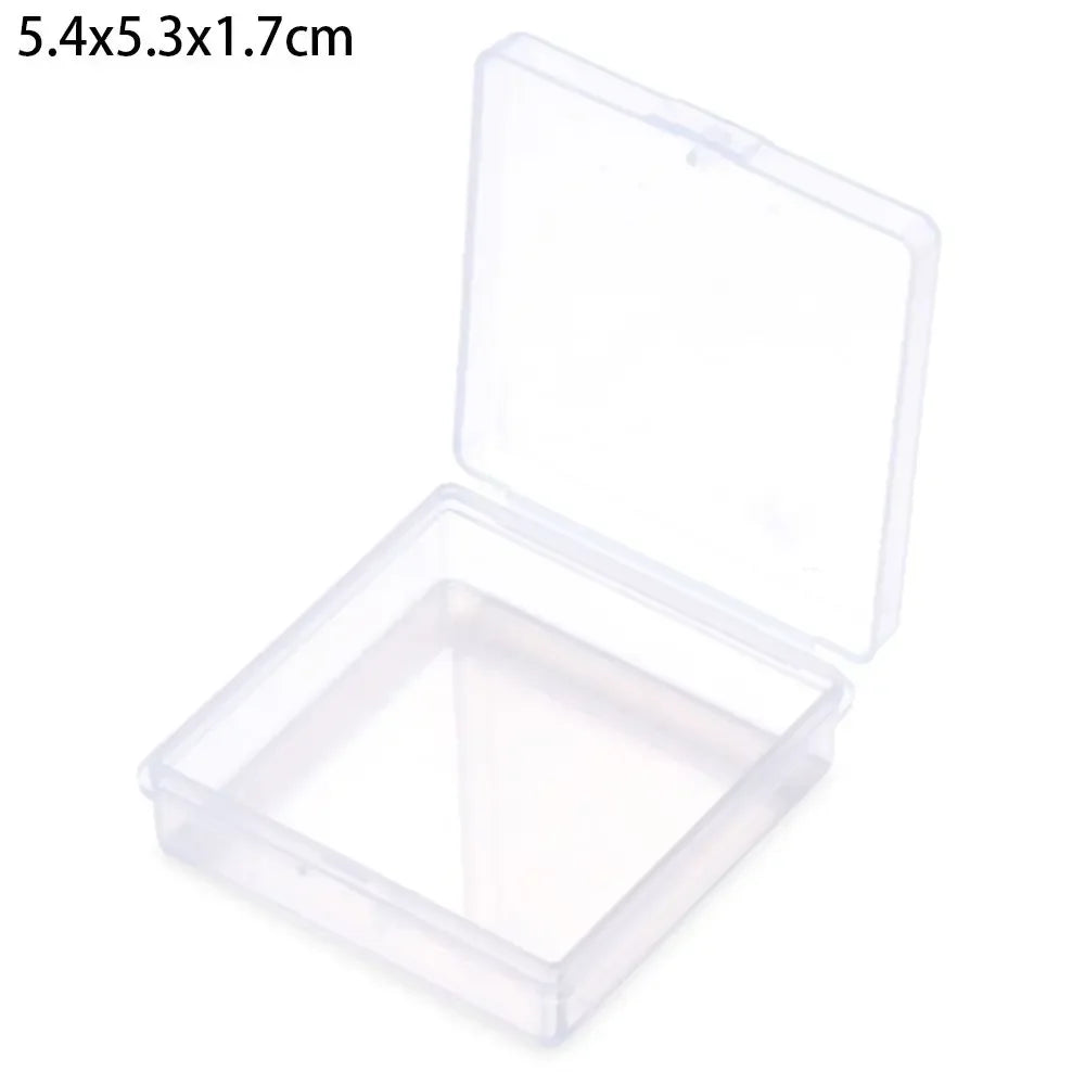 Multi Sizes Transparent Storage Box Square Small Items Case Jewelry Beads Container Fishing Tools Box Sundries Organizer Case
