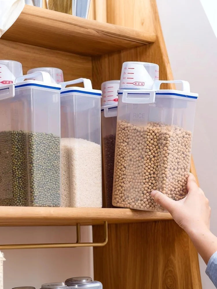 1/3/5PCS Moisture-Proof Grain Storage Jar Sealed Rice Bucket Pet Food Container Set Kitchen Storage Box For Dry Goods