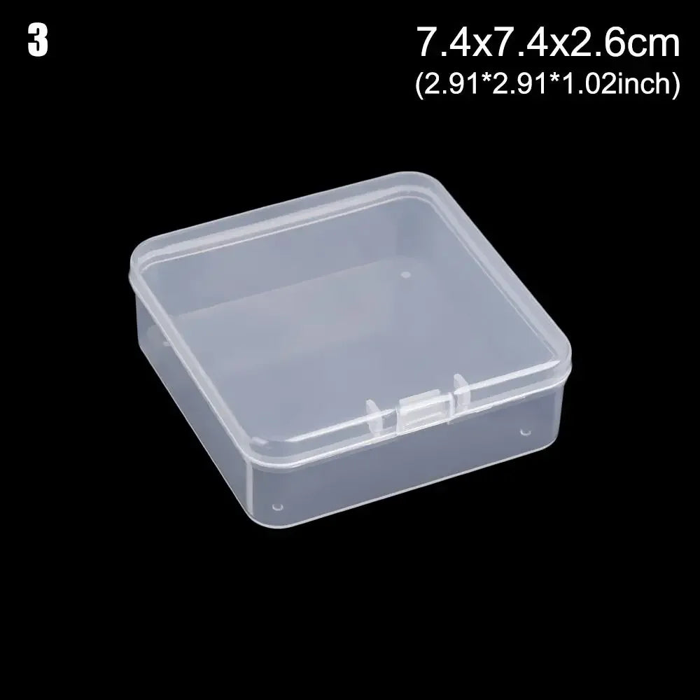 Multi Sizes Transparent Storage Box Square Small Items Case Jewelry Beads Container Fishing Tools Box Sundries Organizer Case