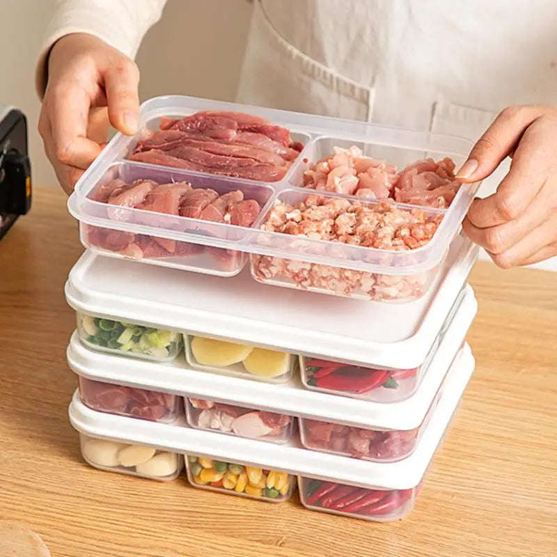 Refrigerator Food Storage Containers, Suitable For Meat And Other Food, Food-grade Airtight Containers, 2/4/6 Compartments.