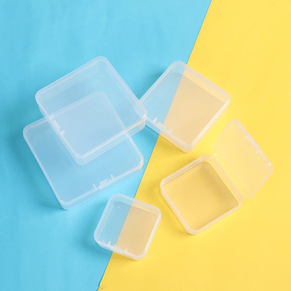 Multi Sizes Transparent Storage Box Square Small Items Case Jewelry Beads Container Fishing Tools Box Sundries Organizer Case