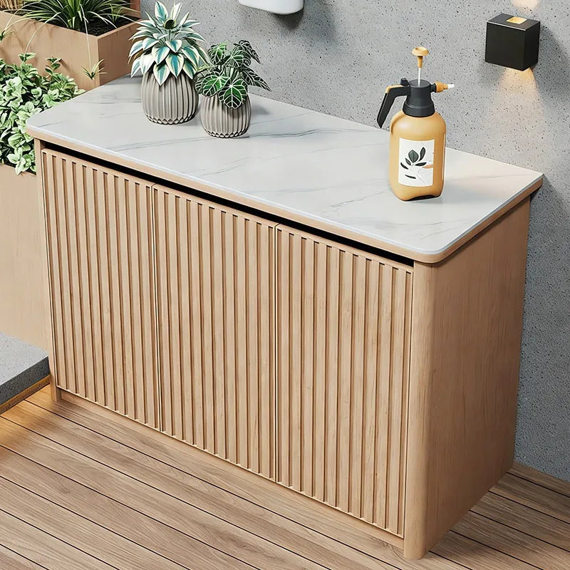Outdoor aluminum alloy storage cabinet for balconies, patios, waterproof and sun-proof, suitable for storing miscellaneous items