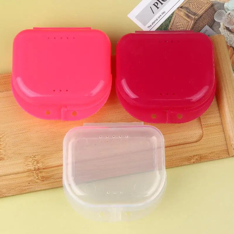 Denture Storage Box Dental Retainer Mouth Guard Container Plastic Oral Hygiene Supplies Tray Dental Appliance Case Oral Tools