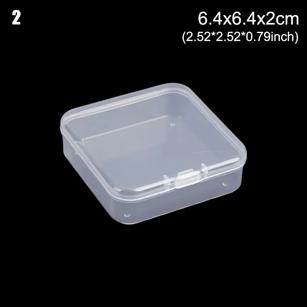 Multi Sizes Transparent Storage Box Square Small Items Case Jewelry Beads Container Fishing Tools Box Sundries Organizer Case