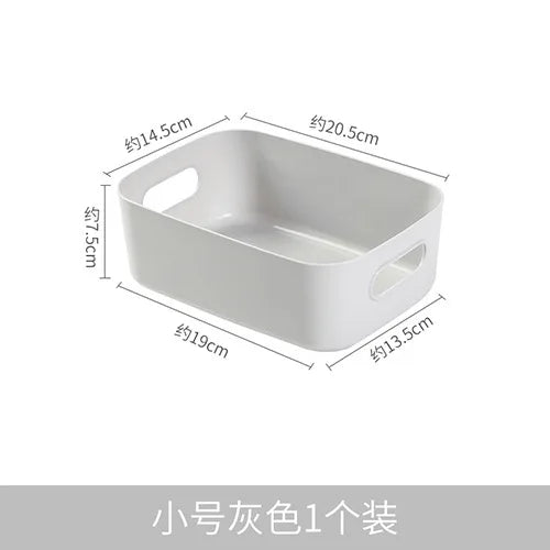 1-piece S-L Dormitory Miscellaneous Storage Box Desktop Cosmetic Storage Box Bathroom Kitchen Bedroom Plastic Storage Basket