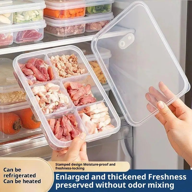 Refrigerator Food Storage Containers, Suitable For Meat And Other Food, Food-grade Airtight Containers, 2/4/6 Compartments.