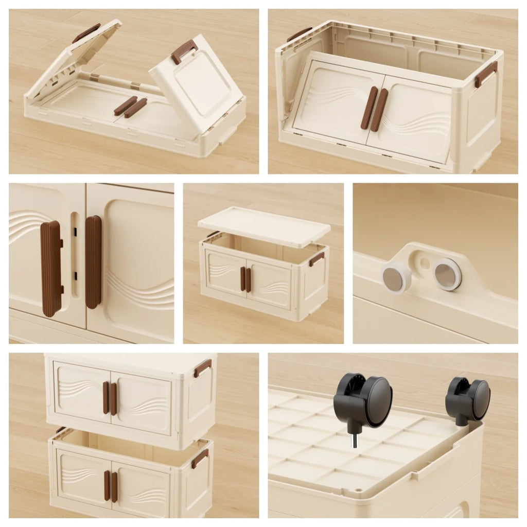 Foldable Storage Box with Clear Door - Spacious, Durable, and Easy-to-Assemble - Ideal for Organizing Clothes, Books, Toys, and