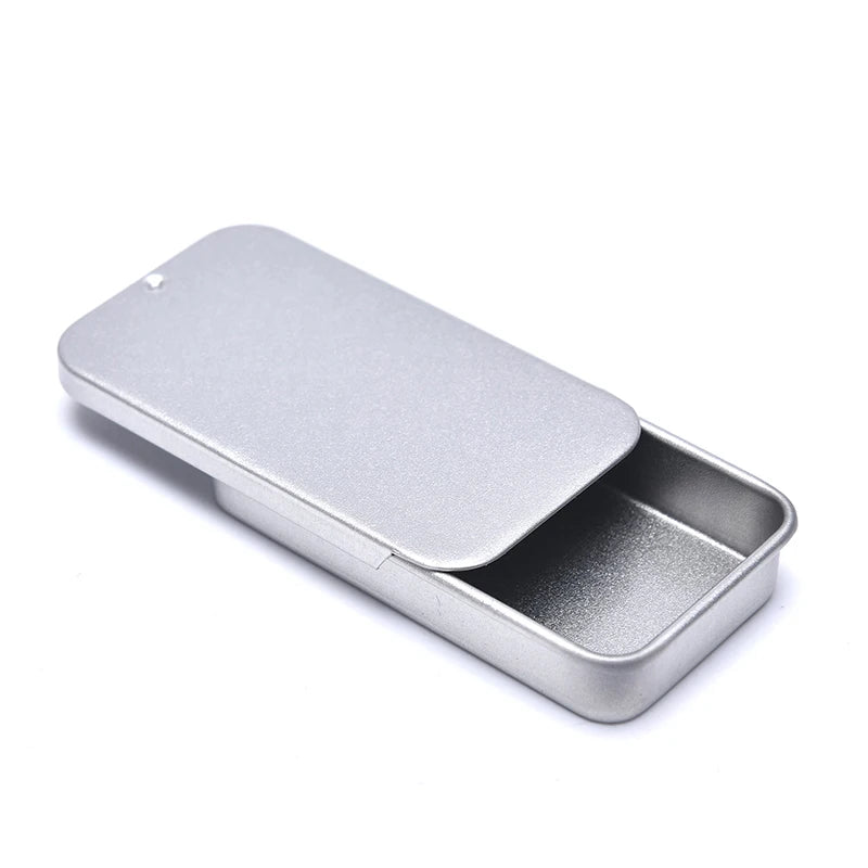 Iron Box Slide Cover Storage Box Jewelry Pill Cases Coin Candy Box