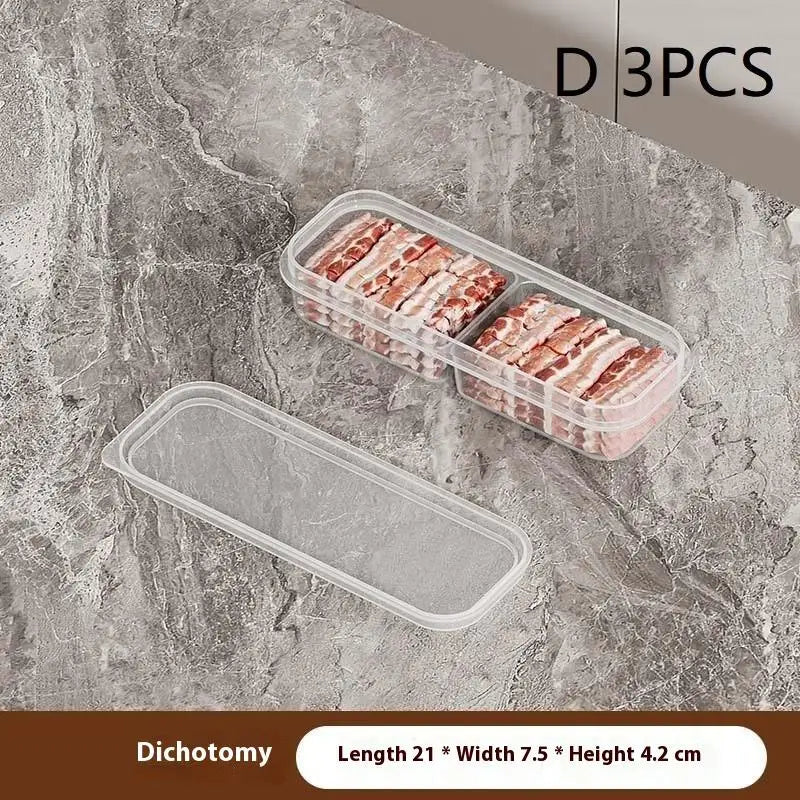 1/3PCS 2/3/6 Grids Refrigerator Storage Boxes With Holes Scallions Meat Fresh Box Food Container Cold Storage Crisper Sealed