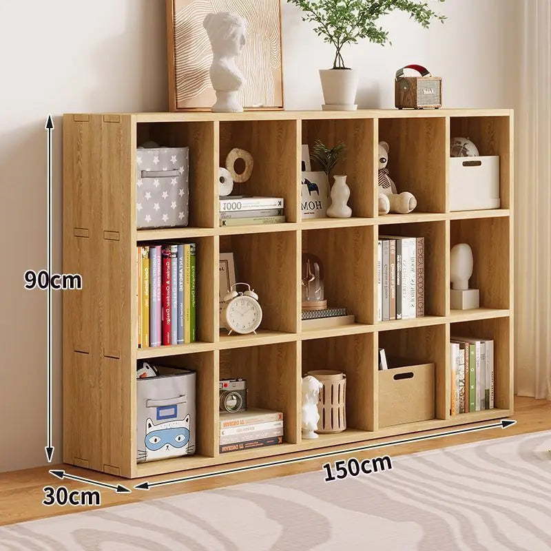 Solid Wood Floor-standing Storage Holders Unpainted Kindergarten Living Room Rack Strong Load-bearing Simple Modern Home Storage