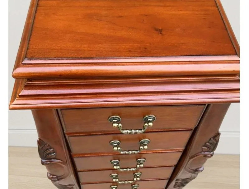 Solid Wood Storage Jewelry Cabinet Mirror Organizer Living Room Drawers Jewelry Cabinet Bucket Retro Luxury Bedroom Furniture