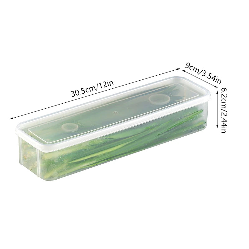 Noodle Storage Box Plastic Spaghetti Preservation Box Food Holder Fresh-keeping Sealed Green Oonion Container Box Kitchen Fridge