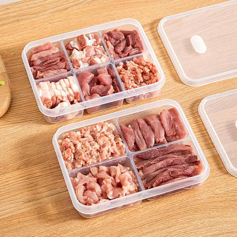 Refrigerator Food Storage Containers, Suitable For Meat And Other Food, Food-grade Airtight Containers, 2/4/6 Compartments.