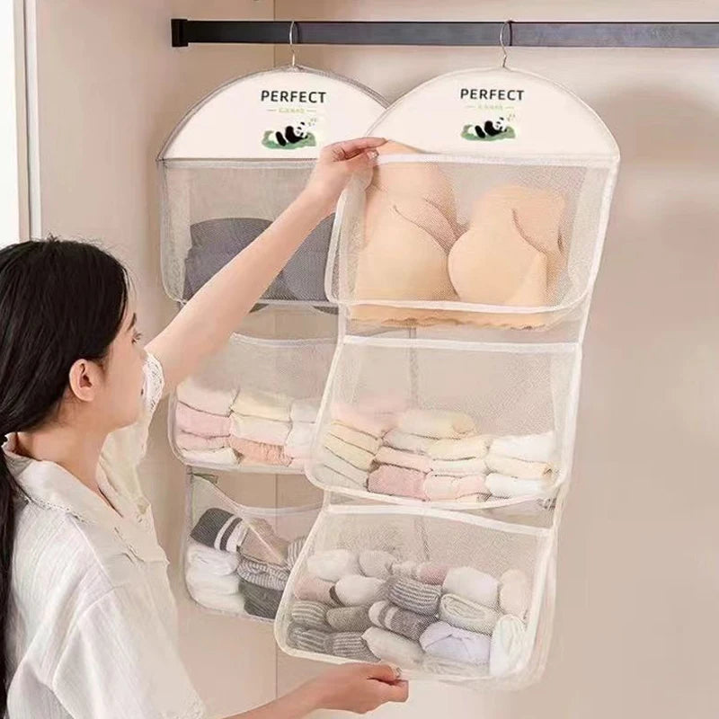 Large Capacity Storage Mesh Bag Storage Bag Reusable Vegetable Storage Net Bag Underwear Socks Storage Kitchen Hanging Mesh Bag