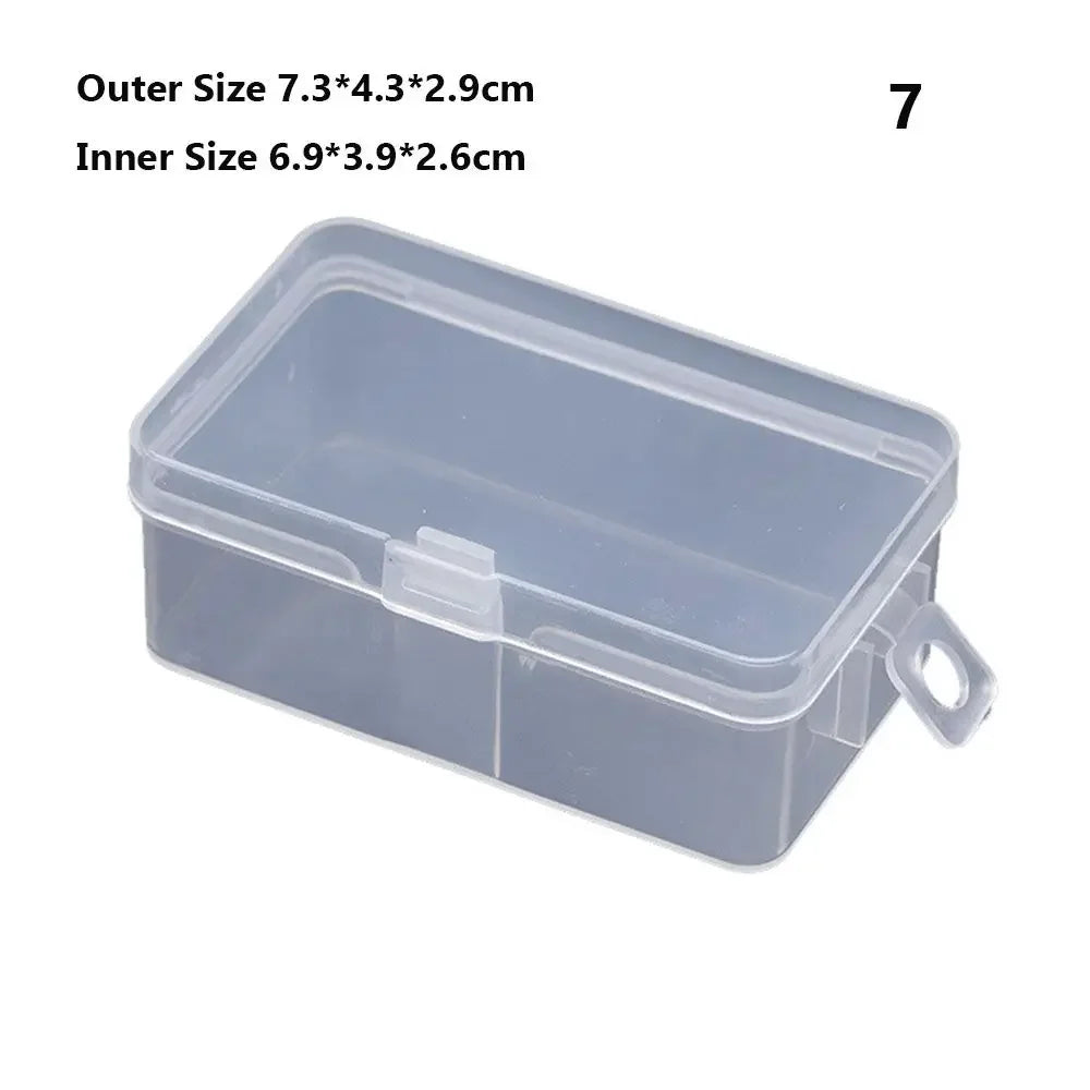 Multi Sizes Transparent Storage Box Square Small Items Case Jewelry Beads Container Fishing Tools Box Sundries Organizer Case